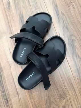 Torrid Black Adjustable Slide Sandals